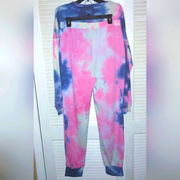 Super cute tie-dyed 2pc crop sweats suit set - Picture 6 of 12